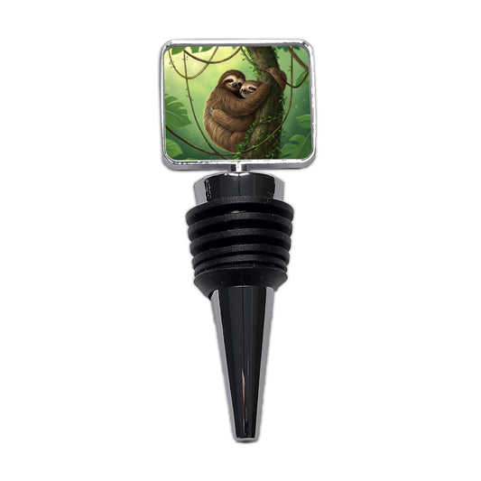 Two Sloths Hugging Wine Bottle Stopper