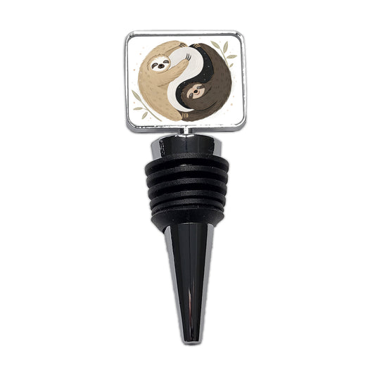 Two Sloths Yin Yang Wine Bottle Stopper