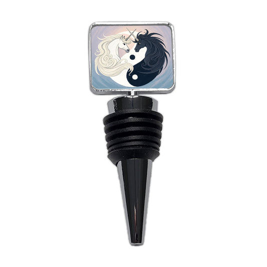 Two Unicorns Yin Yang Wine Bottle Stopper