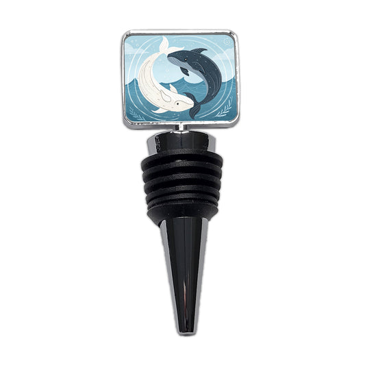 Two Whales Yin Yang Ocean Wine Bottle Stopper