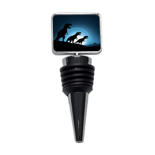 Tyrannosaurus T-Rex Dinosaur Night Silhouettes Wine Bottle Stopper