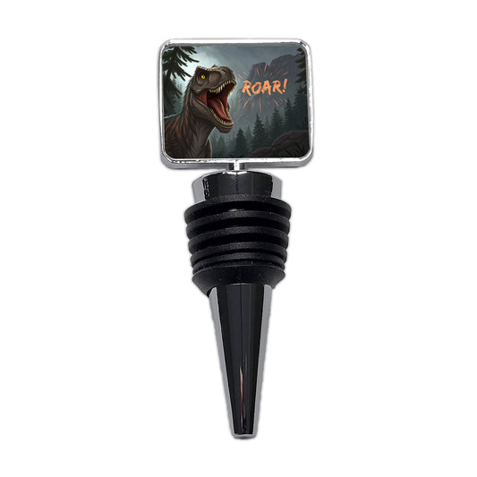 Tyrannosaurus T-Rex Dinosaur Roar Bold Text Wine Bottle Stopper