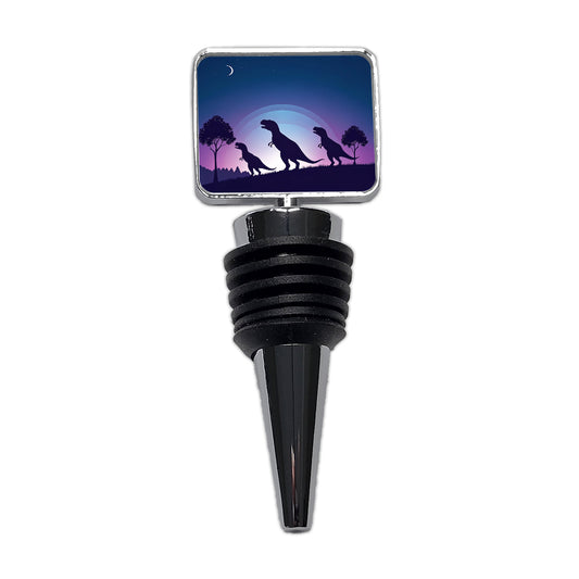 Tyrannosaurus T-Rex Dinosaur Silhouettes Wine Bottle Stopper
