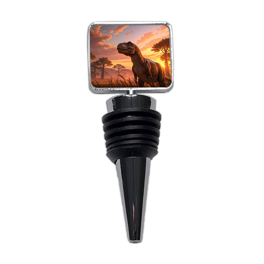 Tyrannosaurus T-Rex Dinosaur Sunset Sky Wine Bottle Stopper