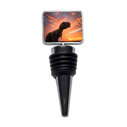 Tyrannosaurus T-Rex Dinosaur Sunset Sunrise Wine Bottle Stopper