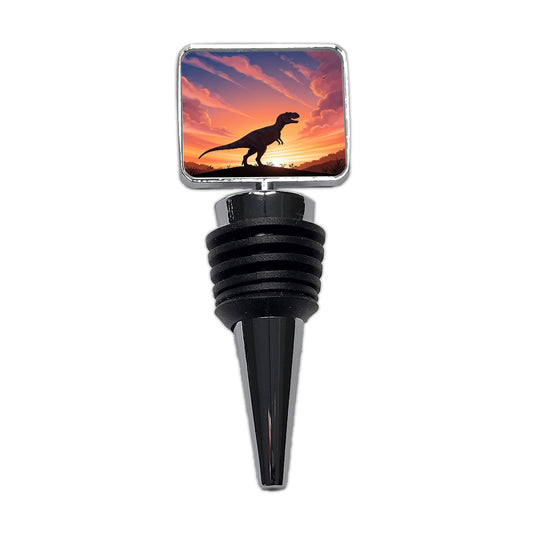 Tyrannosaurus T-Rex Dinosaur Sunset Wine Bottle Stopper