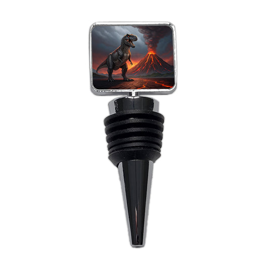 Tyrannosaurus T-Rex Dinosaur Volcano Erupting Wine Bottle Stopper