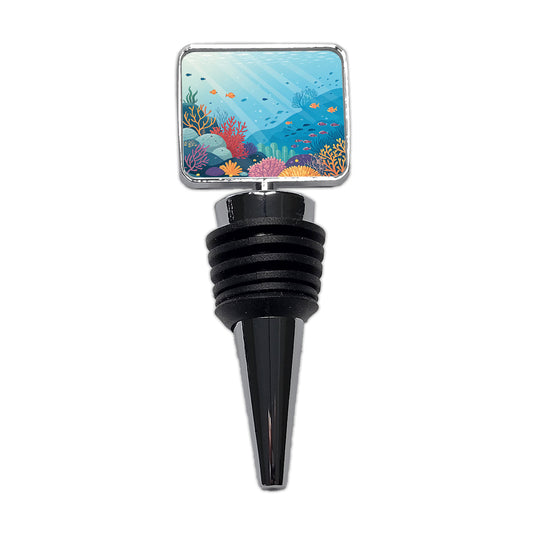 Underwater Reef Scene Fish Coral Ocean Tropical Wine Bottle Stopper