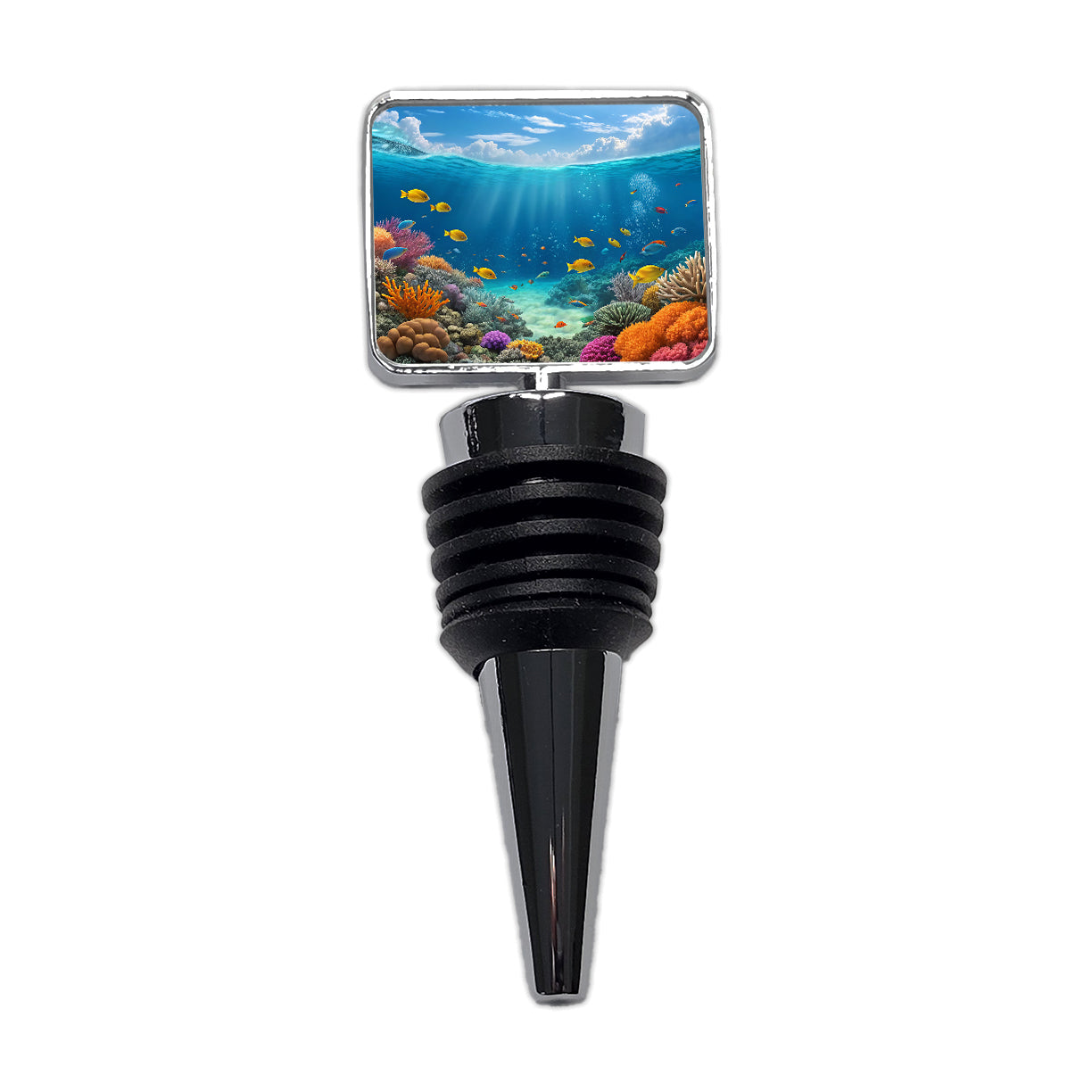Underwater Reef Scene Tropical Fish Ocean Wine Bottle Stopper