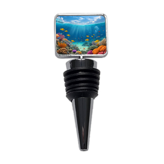 Underwater Reef Scene Tropical Fish Ocean Wine Bottle Stopper
