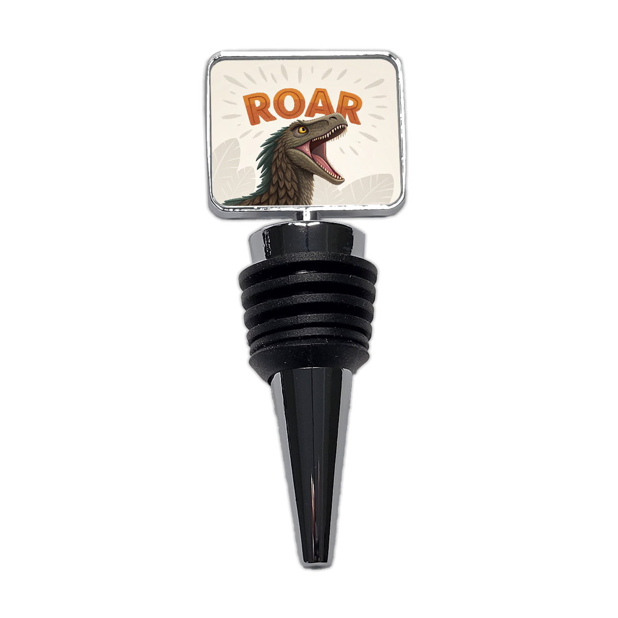 Velociraptor Roar Bold Dinosaur Wine Bottle Stopper