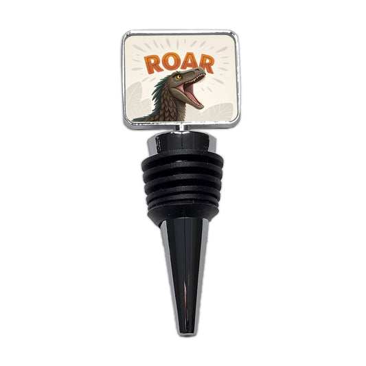 Velociraptor Roar Bold Dinosaur Wine Bottle Stopper