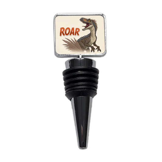 Velociraptor With Roar Dinosaur Wine Bottle Stopper