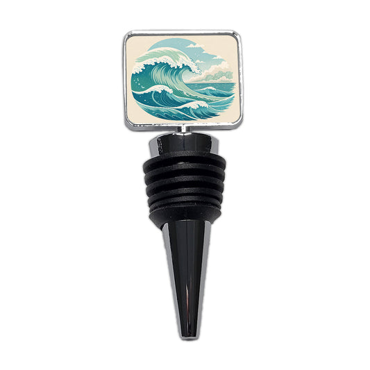 Vintage Ocean Waves Wine Bottle Stopper