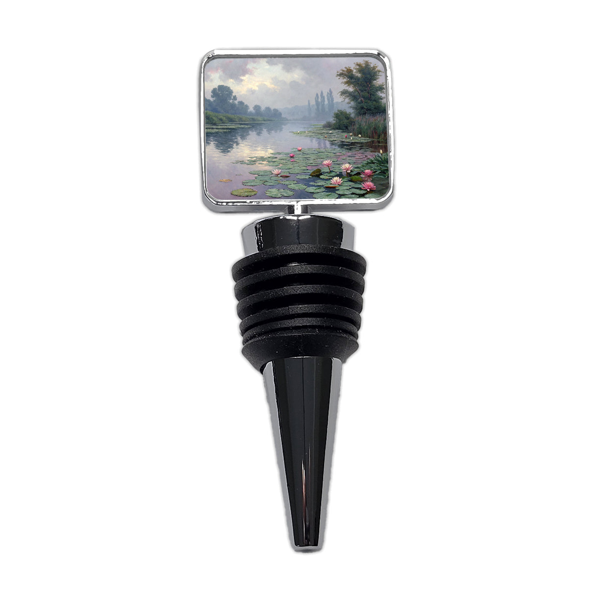 Water Lilies Inspired By Claude Monet Beautiful Wine Bottle Stopper