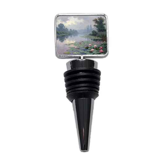 Water Lilies Inspired By Claude Monet Beautiful Wine Bottle Stopper