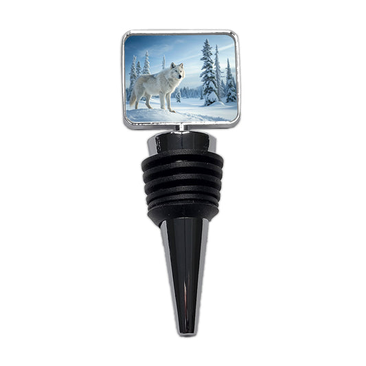 Wolf In Snow Scene Beautiful Wine Bottle Stopper