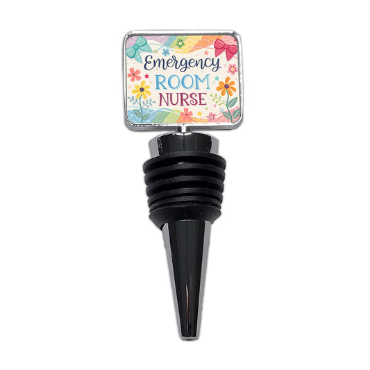 Emergency Room Nurse Appreciation Coquette Bows Flowers Wine Bottle Stopper