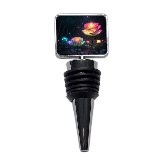 Glowing Roses Beautiful Flowers Wine Bottle Stopper
