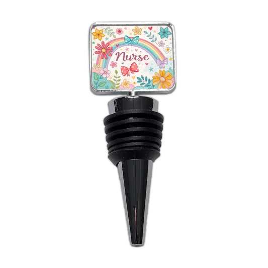 Nurse Appreciation Coquette Bows Flowers Wine Bottle Stopper