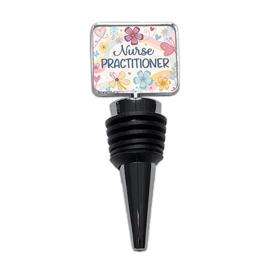 Nurse Practitioner Appreciation Coquette Bows Flowers Wine Bottle Stopper