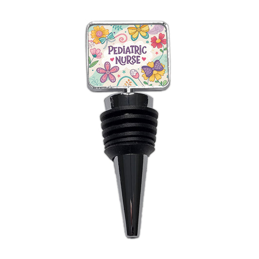 Pediatric Nurse Appreciation Coquette Bows Flowers Wine Bottle Stopper