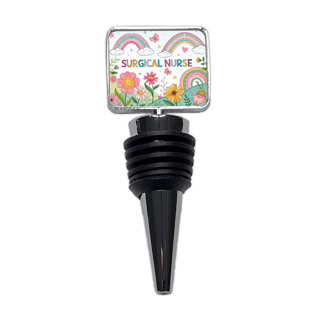 Surgical Nurse Appreciation Coquette Bows Flowers Wine Bottle Stopper