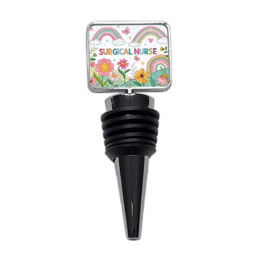 Surgical Nurse Appreciation Coquette Bows Flowers Wine Bottle Stopper