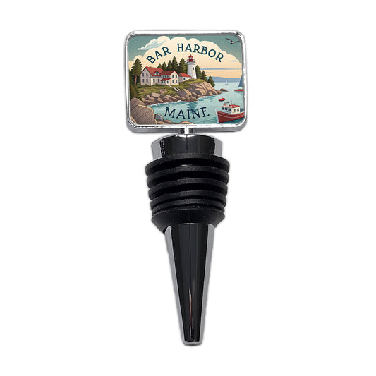 Bar Harbor, Maine ME Travel City State Stamp Wine Bottle Stopper