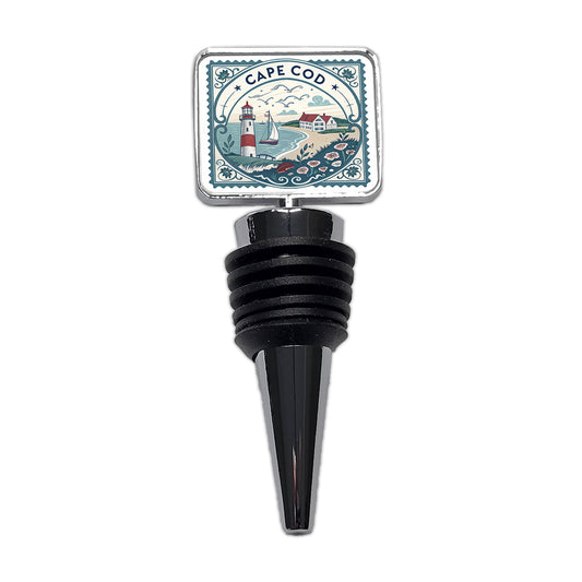 Cape Cod, Massachusetts MA Travel City State Stamp Wine Bottle Stopper