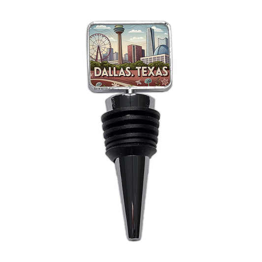 Dallas, Texas TX Travel City State Stamp Wine Bottle Stopper