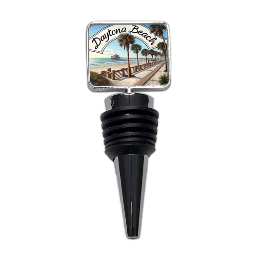 Daytona Beach, Florida FL Travel City State Stamp Wine Bottle Stopper