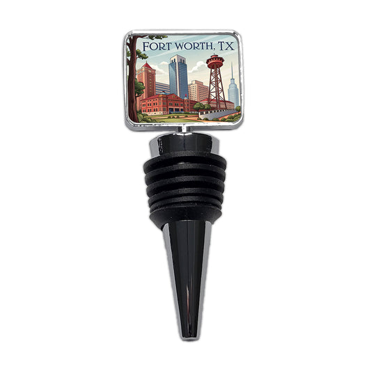 Fort Worth, Texas TX Travel City State Stamp Wine Bottle Stopper