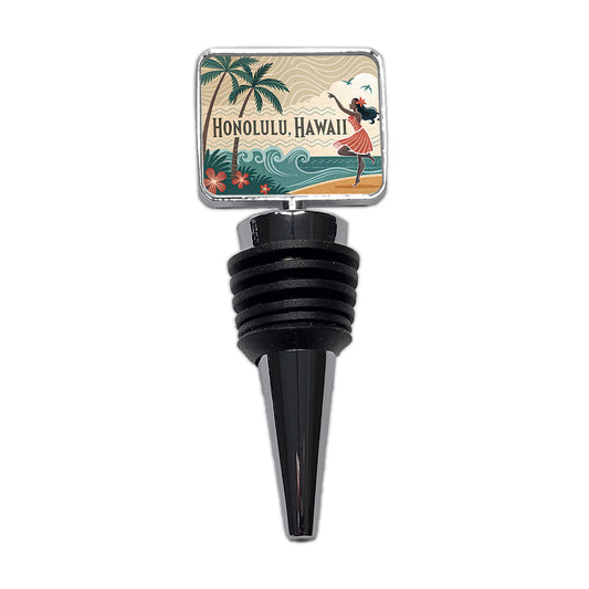 Honolulu, Hawaii HI Travel City State Stamp Wine Bottle Stopper