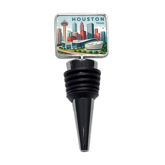 Houston, Texas TX Travel City State Stamp Wine Bottle Stopper
