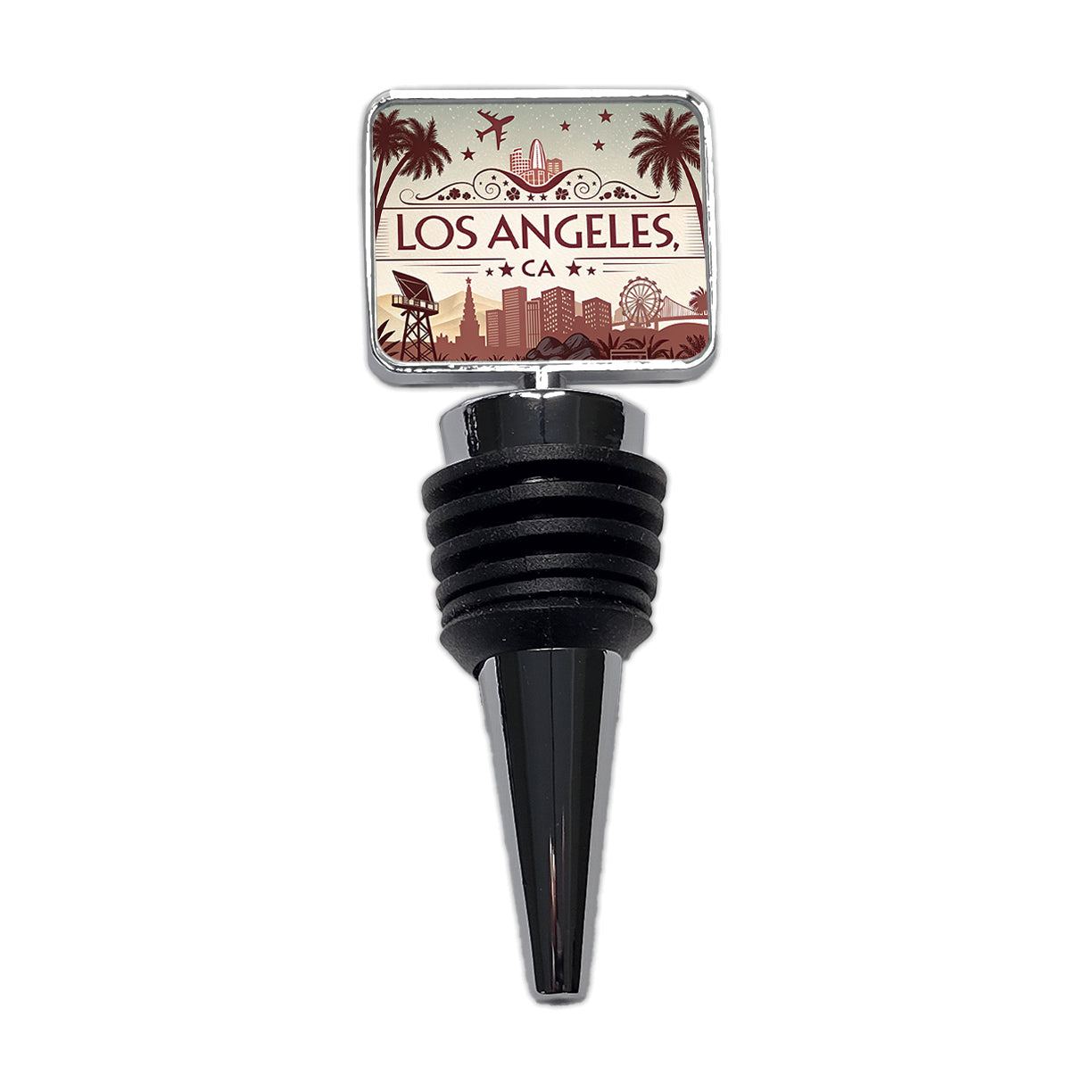 Los Angeles, California CA Travel City State Stamp Wine Bottle Stopper
