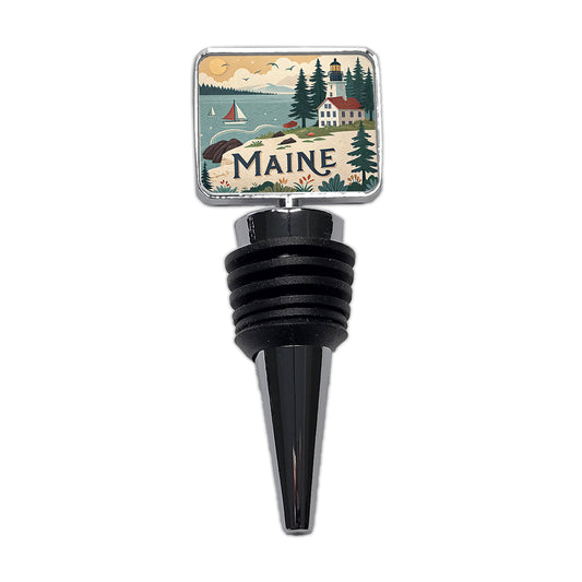 Maine ME Travel City State Stamp Wine Bottle Stopper