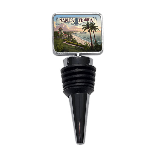 Naples, Florida FL Travel City State Stamp Wine Bottle Stopper