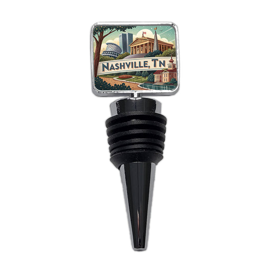 Nashville, Tennessee TN Travel City State Stamp Wine Bottle Stopper