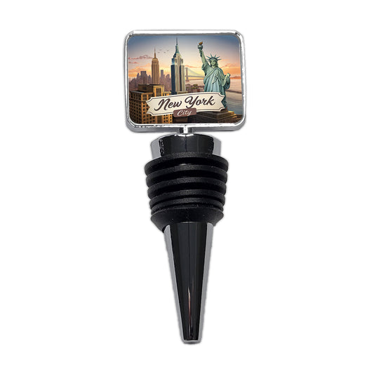 New York City NY Travel City State Stamp Wine Bottle Stopper
