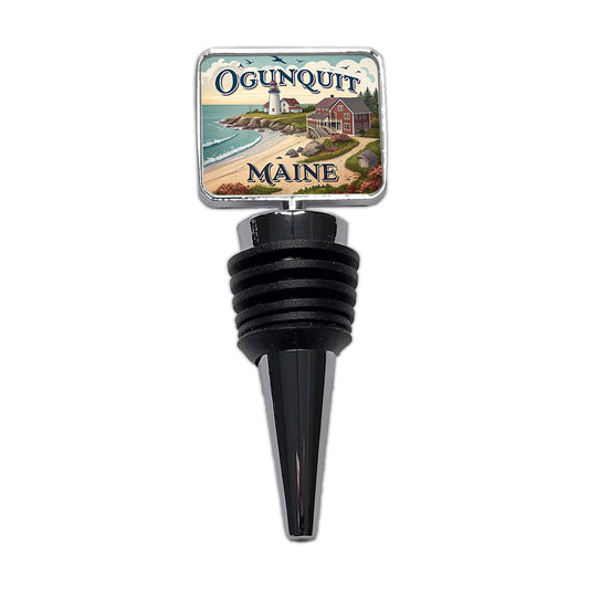 Ogunquit, Maine ME Travel City State Stamp Wine Bottle Stopper