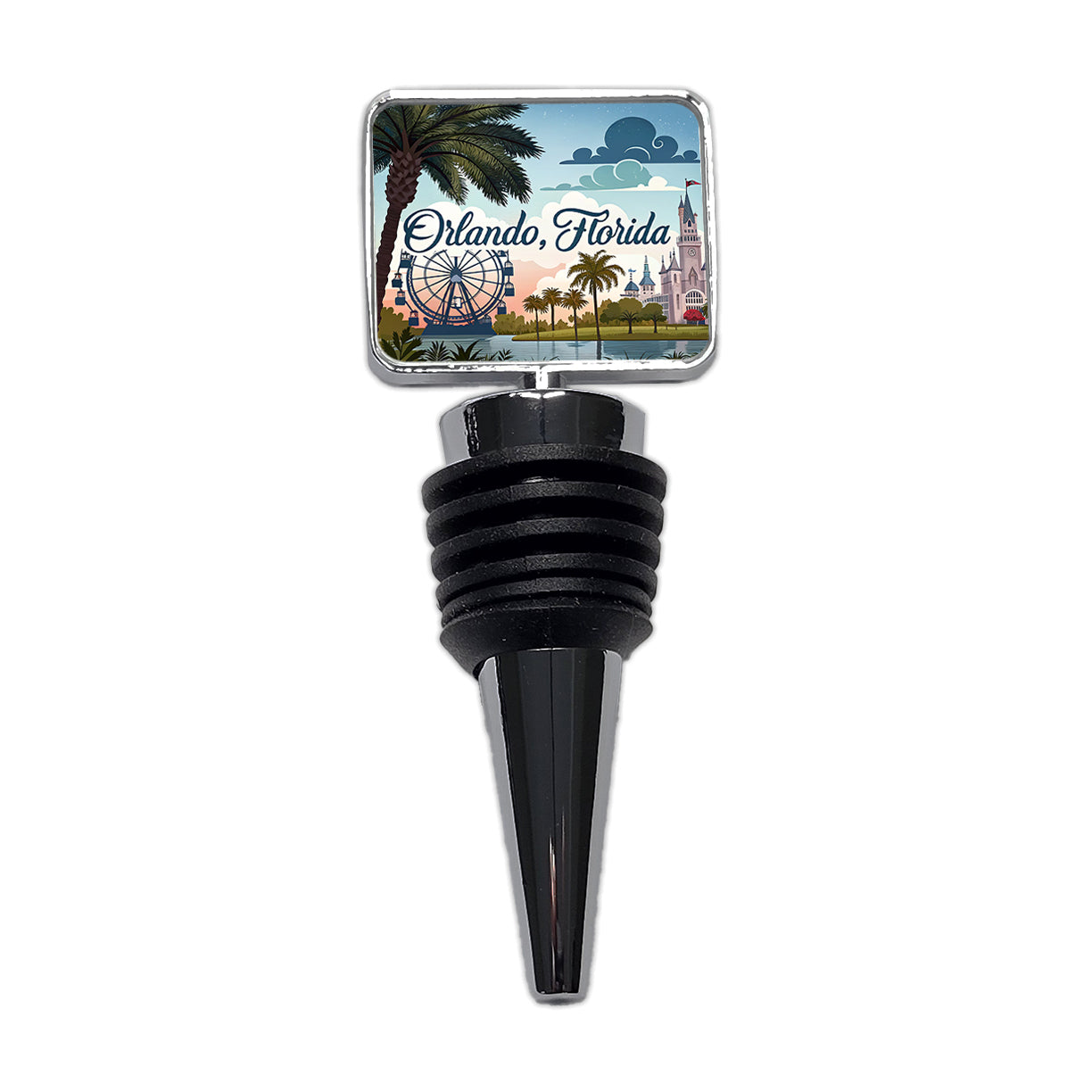 Orlando, Florida FL Travel City State Stamp Wine Bottle Stopper
