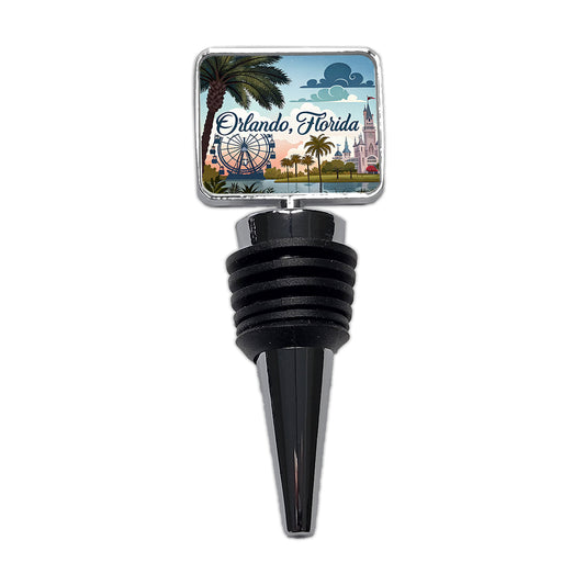 Orlando, Florida FL Travel City State Stamp Wine Bottle Stopper