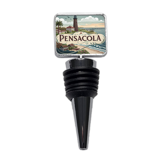 Pensacola, Florida FL Travel City State Stamp Wine Bottle Stopper