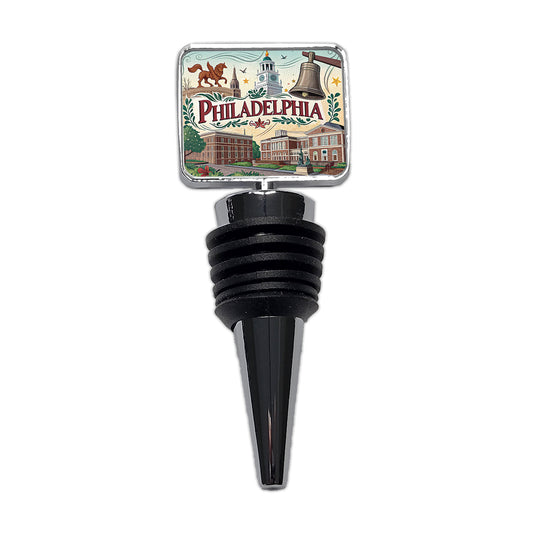 Philadelphia PA Travel City State Stamp Wine Bottle Stopper