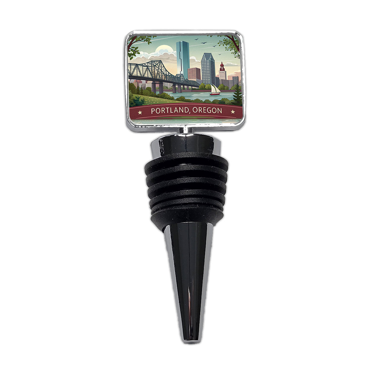 Portland, Oregon OR Travel City State Stamp Wine Bottle Stopper