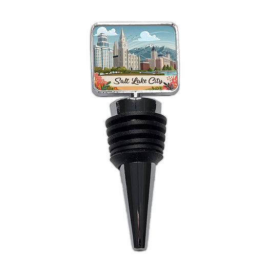 Salt Lake City, Utah UT Travel City State Stamp Wine Bottle Stopper