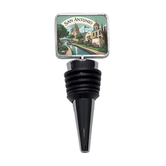 San Antonio, Texas TX Travel City State Stamp Wine Bottle Stopper