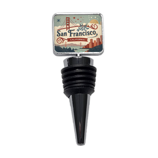 San Francisco, California CA Travel City State Stamp Wine Bottle Stopper