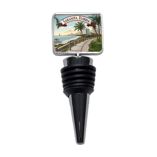 Sarasota, Florida FL Travel City State Stamp Wine Bottle Stopper